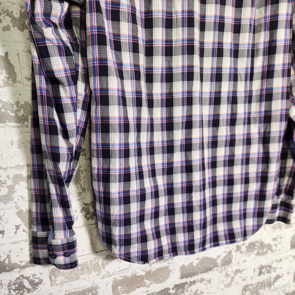 Banana Republic Slim Fit Plaid Long Sleeve Button Down Shirt Men's Medium Purple - Picture 11 of 16